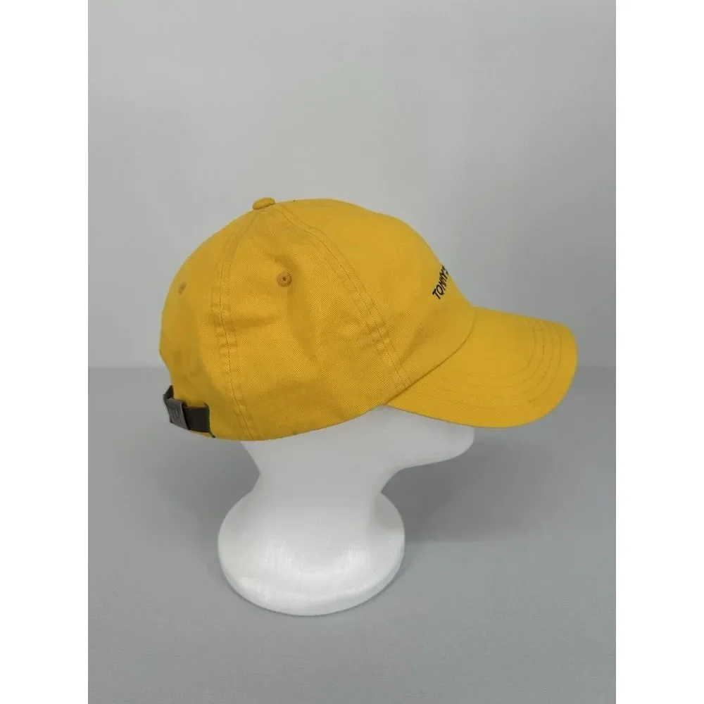 Vintage Tommy Hilfiger Hat Yellow Baseball Cap One Size Strapback Spellout‎ 90s